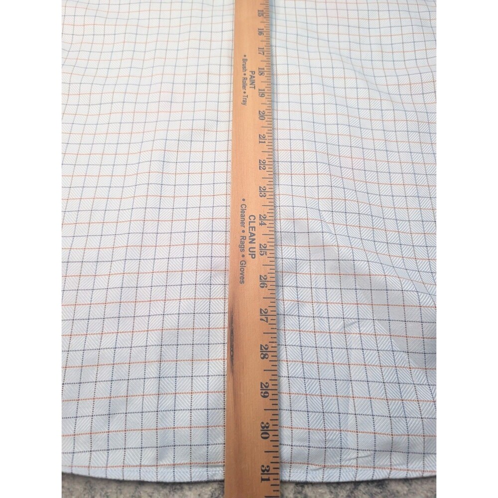 Johnston & Murphy Blue Check Button Up Shirt Mens Size Large - Picture 8 of 8